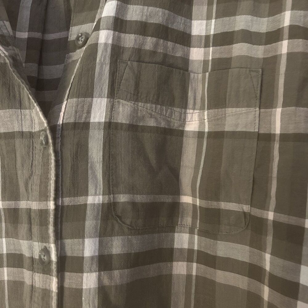 Eddie Bauer Womens 2XL Green Plaid Button Down-Lightweight Cotton-Country-Oudoor - Picture 3 of 7